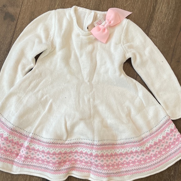 Girls' Pink and White Striped Dress - Picture 5 of 12